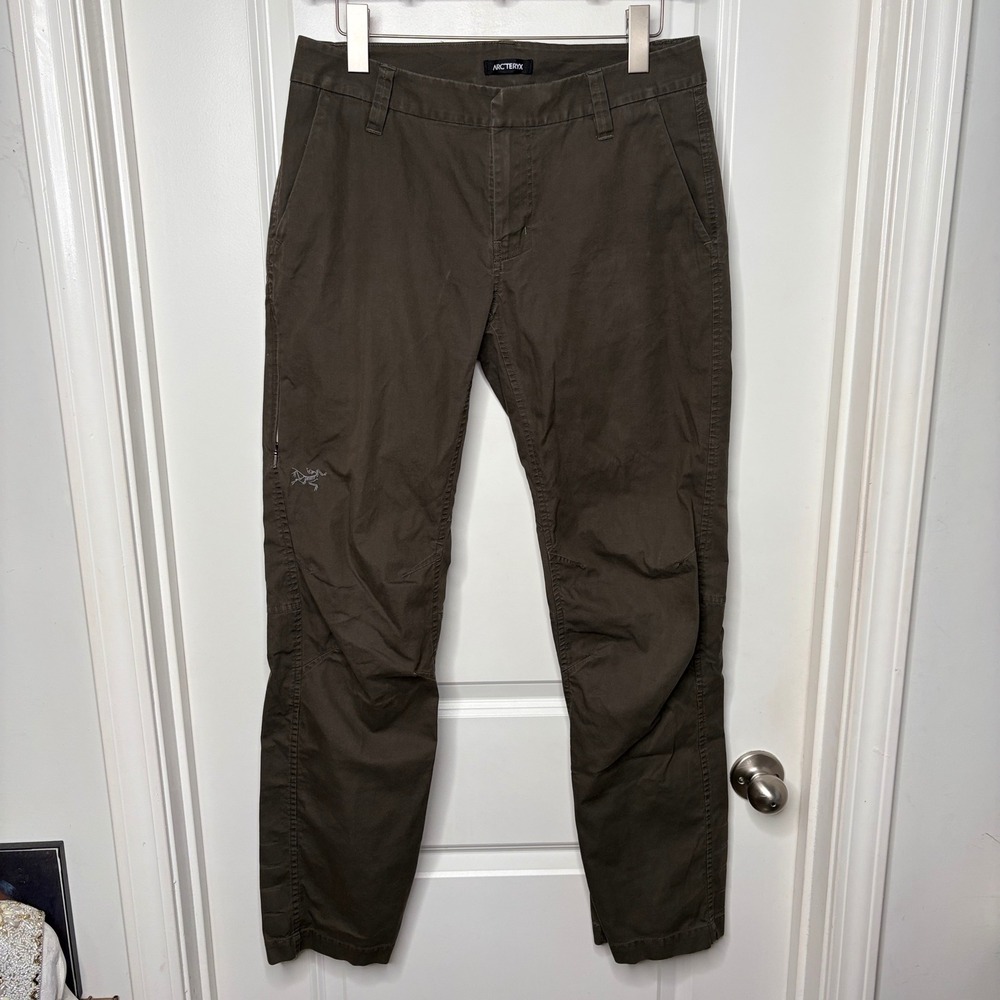 Arcteryx A2B Chino Pants Mens 32 Trim Fit Dark Olive Brown Commuter Trousers EUC